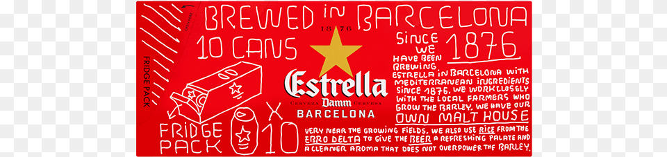 Estrella 10x330ml Estrella Damm, Advertisement, Poster, Text, Symbol Png