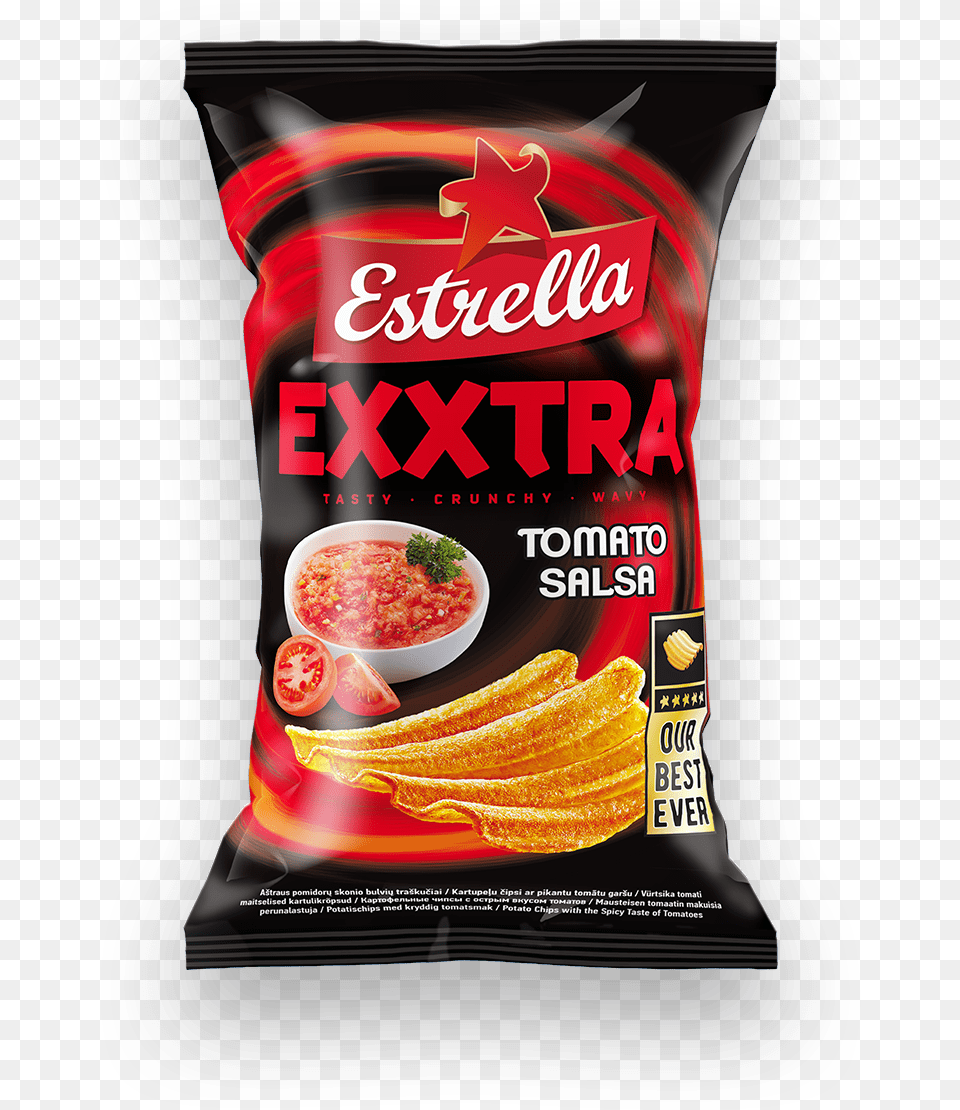 Estrella Exxtra Tomato Salsa Estrella Chips Exxtra, Food, Snack, Advertisement, Can Free Png Download