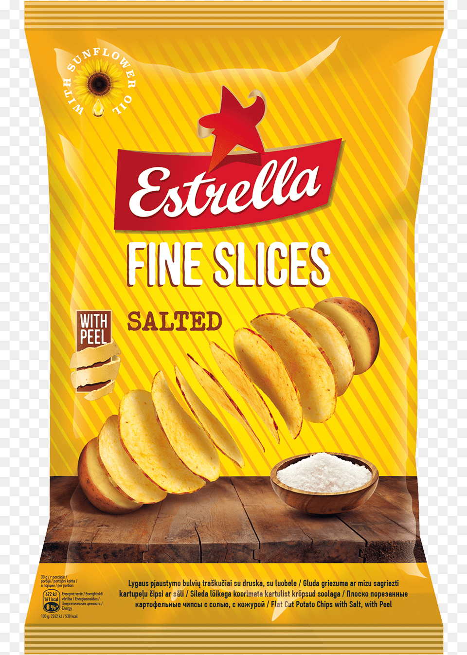 Estrella Fine Slices Salted Estrella Chips, Bread, Food, Apple, Fruit Free Png