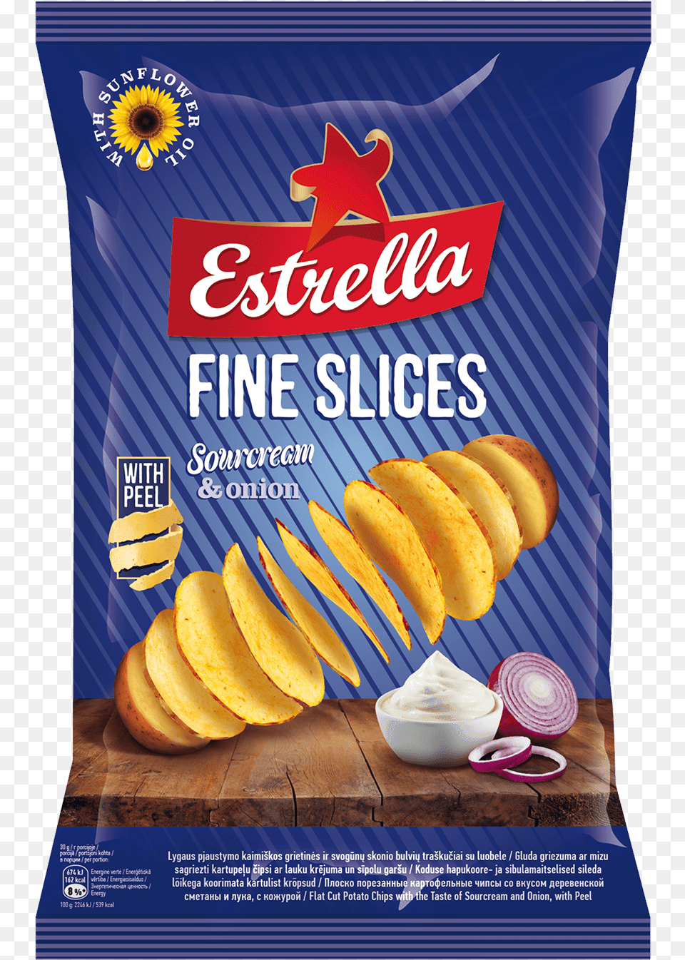 Estrella Fine Slices Sourcream And Onion Fine Slices, Bread, Food, Fruit, Produce Png Image