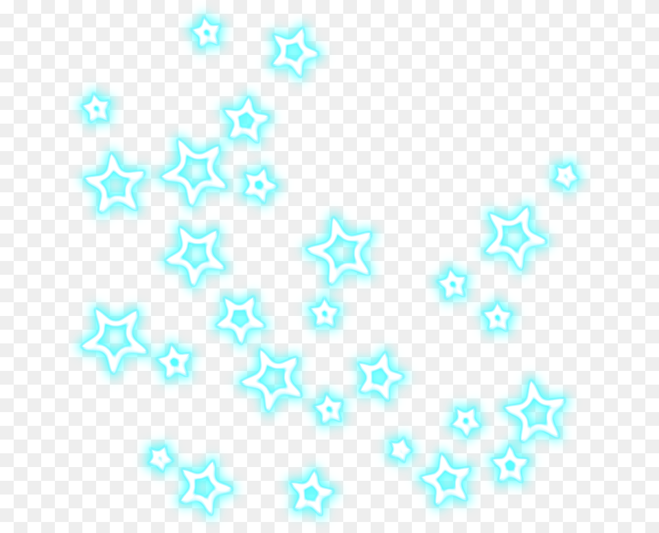 Estrellas Luz De Nenpngturquesas Neon Blue Stars, Nature, Outdoors, Snow, Snowflake Free Png Download