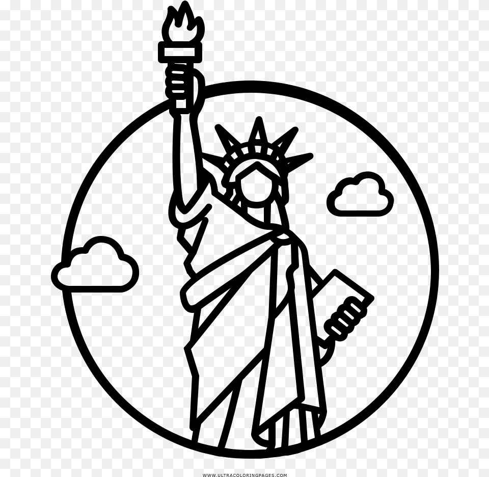 Esttua Da Liberdade Desenho Para Colorir Easy Statue Of Liberty Cartoon, Gray Free Png Download