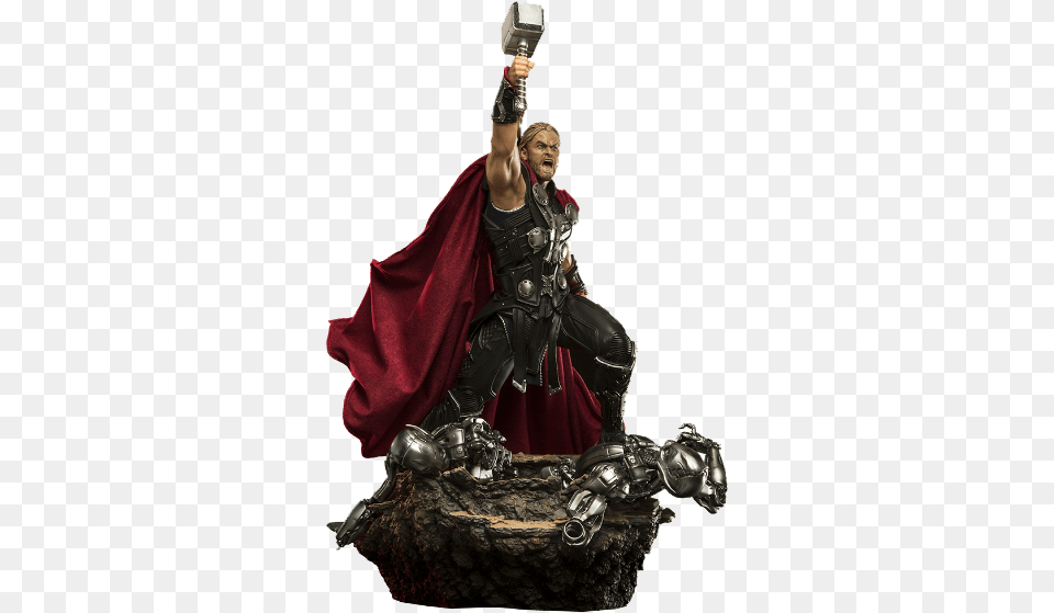 Esttua Thor 16 Diorama Iron Studios Avengers Age Of Ultron Statue 16 Thor, Adult, Female, Person, Woman Png