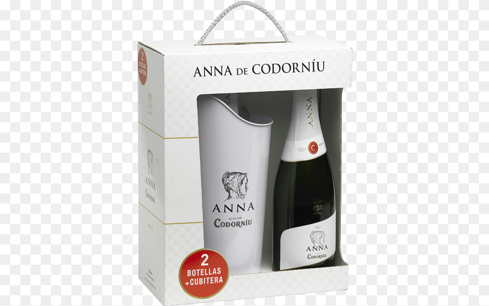 Estuche 2 Anna De Codornu Brut Ice Bucket Gift Anna De Codorniu Sets, Alcohol, Beverage, Bottle, Liquor Png