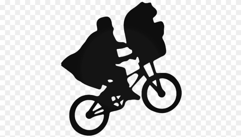 Et The Extra Terrestrial Flying Bike Silhouette, Vehicle, Transportation, Bicycle, Person Free Transparent Png