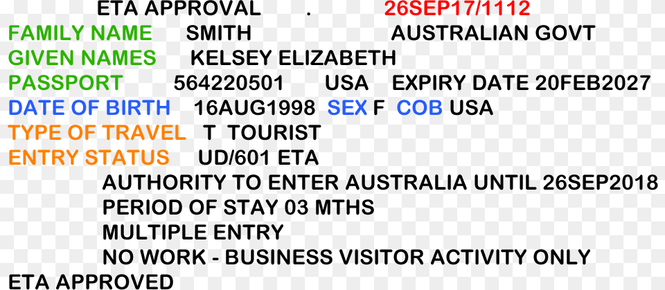 Eta Visa Australia, Text Free Png