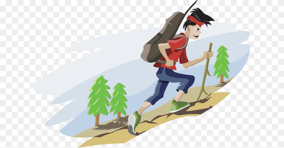 Etama Cartoon Mountain Climber Clipart, Person, Head, Book, Comics Free Transparent Png