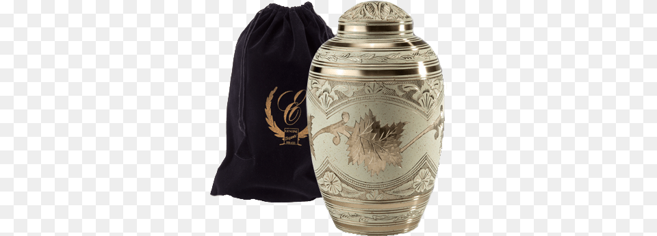 Etched Leaf Cream Urn Metal Cremation Urns, Jar, Pottery, Bottle, Shaker Free Png Download