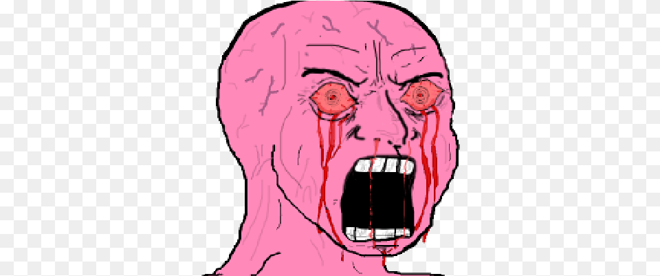 Eternally Laughing At Antifa Pink Wojak, Adult, Male, Man, Person Png