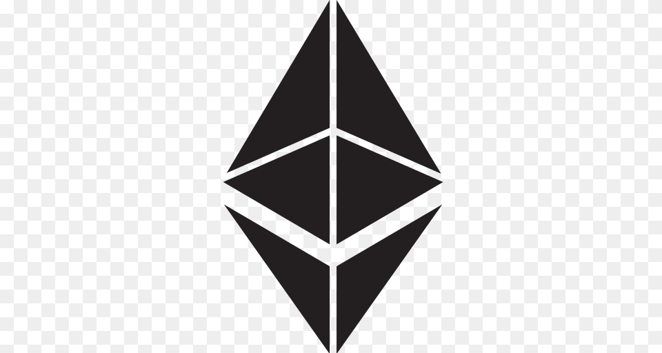 Eth Ether Ethereum Icon, Triangle, Cross, Symbol Free Png