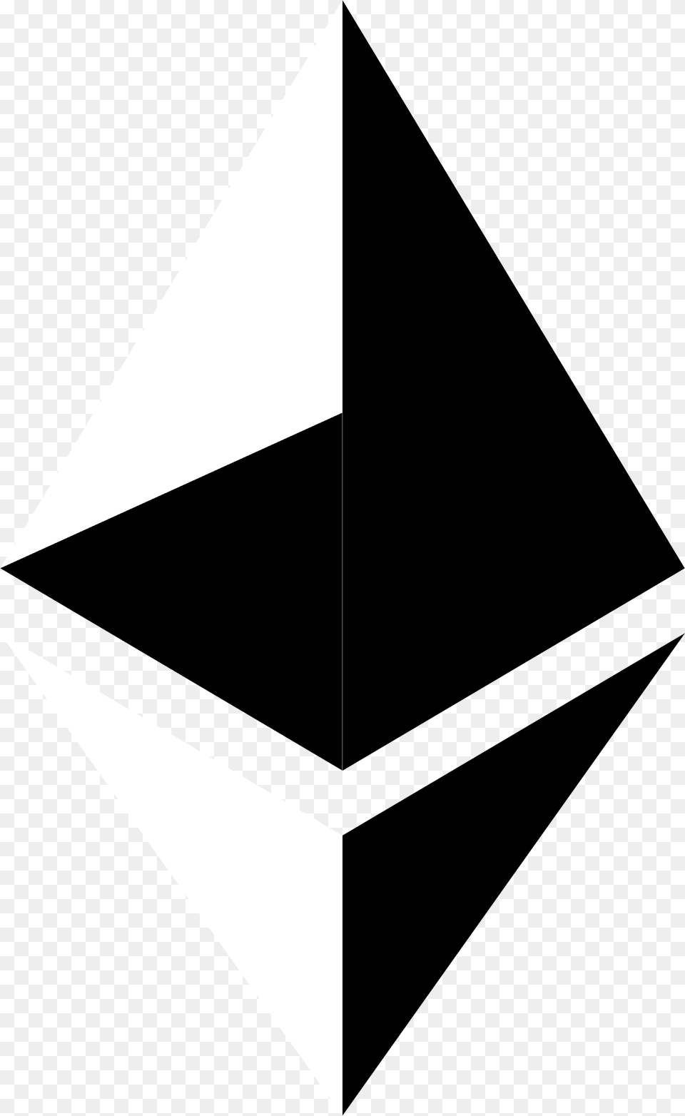 Ethereum Logo Black And White Flecha Recta, Triangle Free Transparent Png