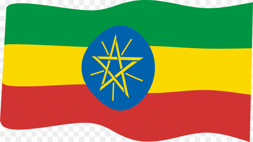 Ethiopia Wavy Flag Clipart Free Png