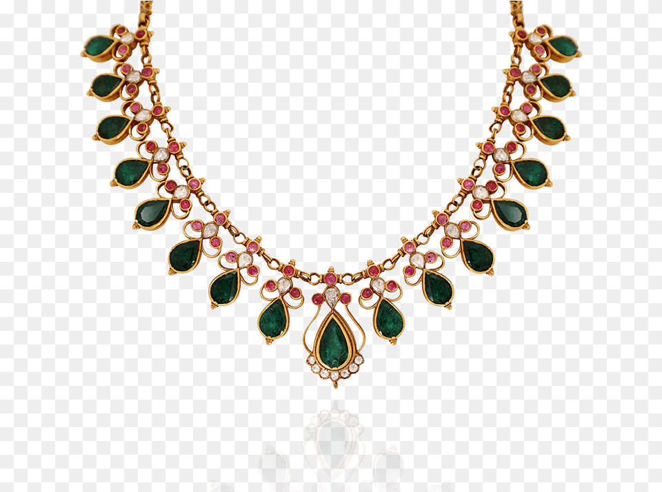 Ethnic Emerald Gold Necklace, Accessories, Jewelry, Diamond, Gemstone Free Png