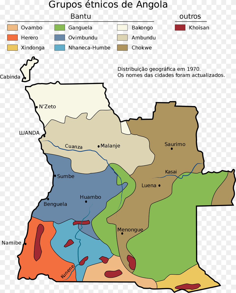 Ethnic Map Of Angola, Chart, Plot, Atlas, Diagram Png Image