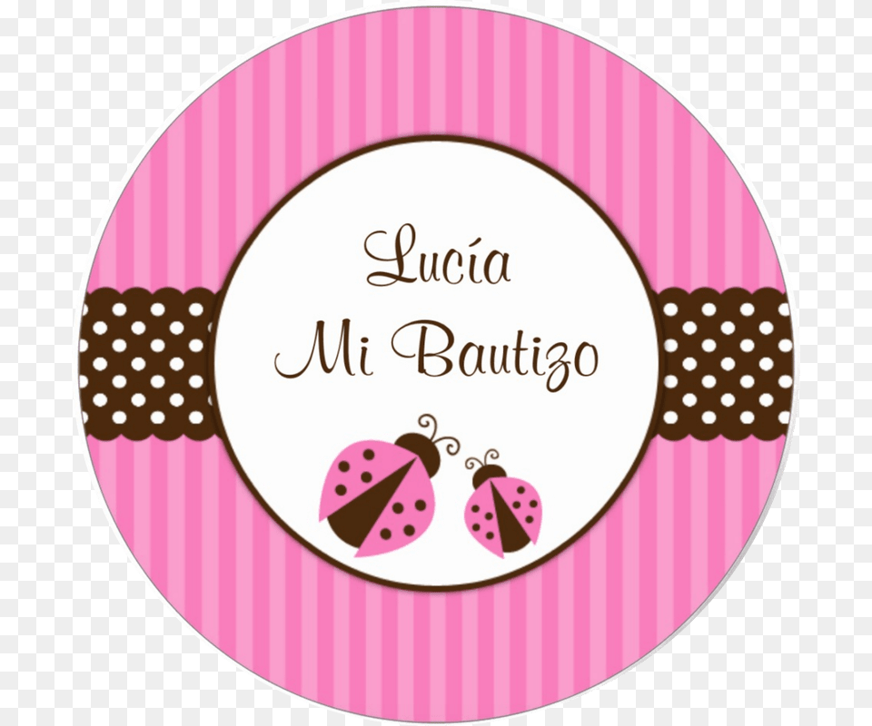 Etiquetas Redondas Mi Bautizo Pictures To Pin Baby Shower Pink Ladybug Theme, Pattern, Accessories, Disk Png