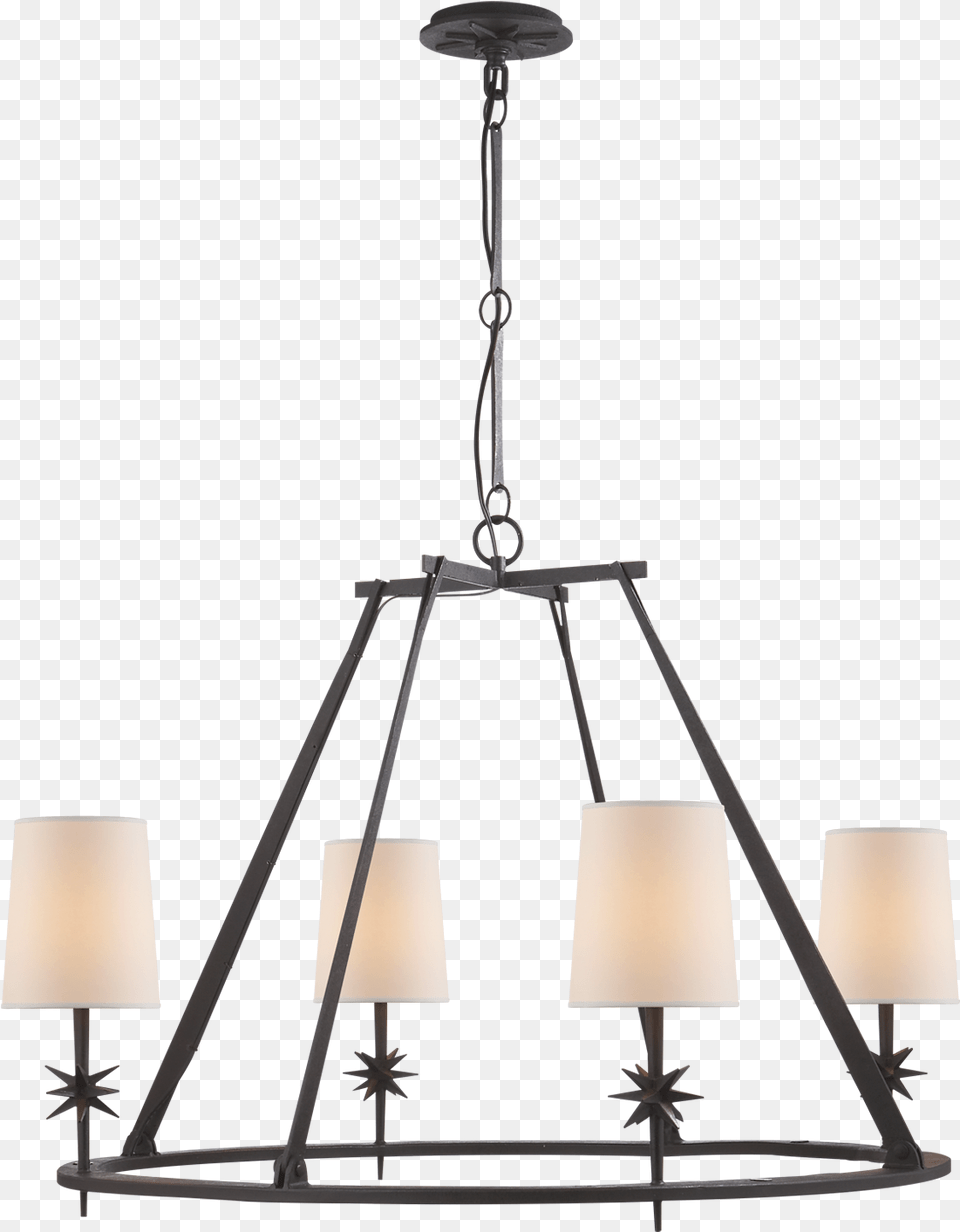Etoile Round Chandelier In Gilded Iron With Natural Etoile Chandelier Black Rust Visual Comfort Amp, Lamp, Lampshade Free Transparent Png