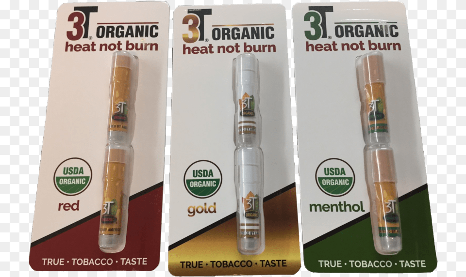 Etron 3t Organic Red Gold And Menthol Bubble Packs Organic Certification, Bottle, Cosmetics, Lipstick Free Png