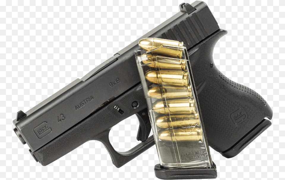 Ets Glock 43 7 Round Magazine, Firearm, Gun, Handgun, Weapon Free Png