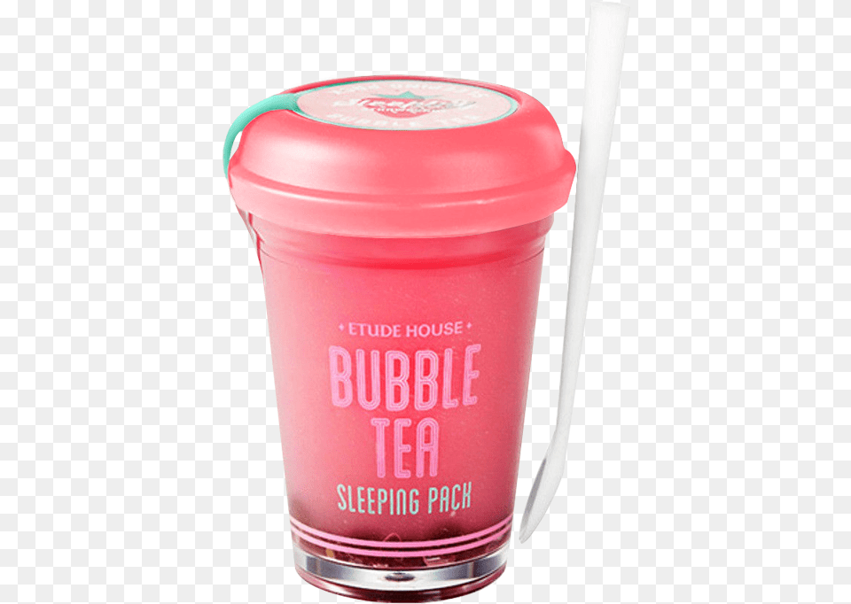 Etude House Bubble Tea Sleeping Pack Strawberry Etude House Bubble Tea Sleeping Pack Strawberry, Cup, Cutlery, Bottle, Shaker Free Png