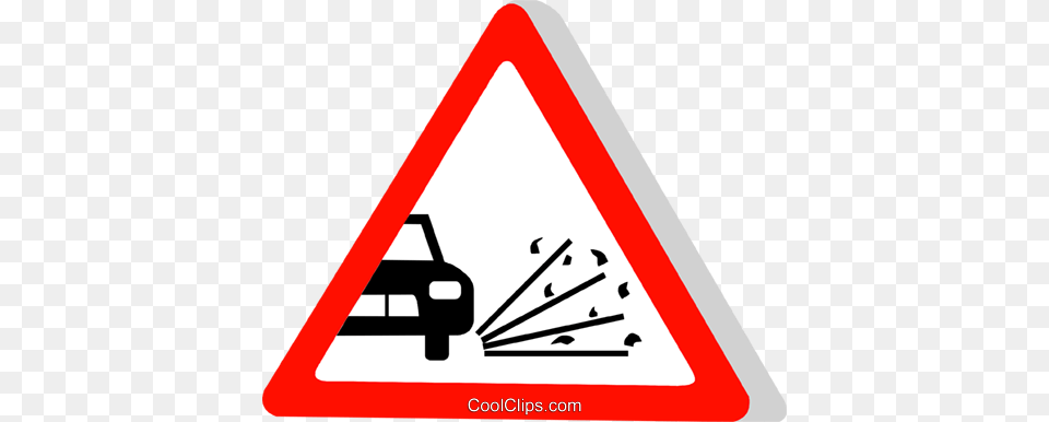 Eu Traffic Sign Loose Gravel Royalty Vector Clip Art, Symbol, Road Sign Free Transparent Png