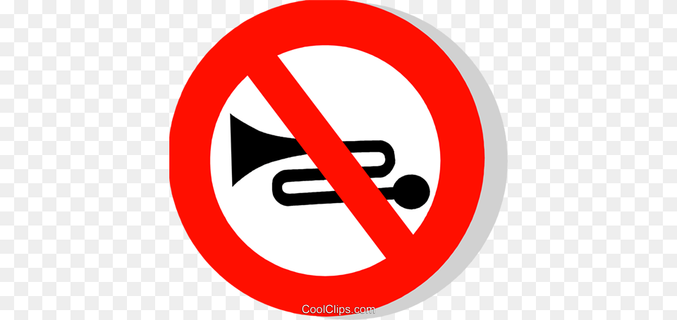 Eu Traffic Sign Use Of Horn Prohibited Royalty Free Vector Clip, Symbol, Road Sign Png