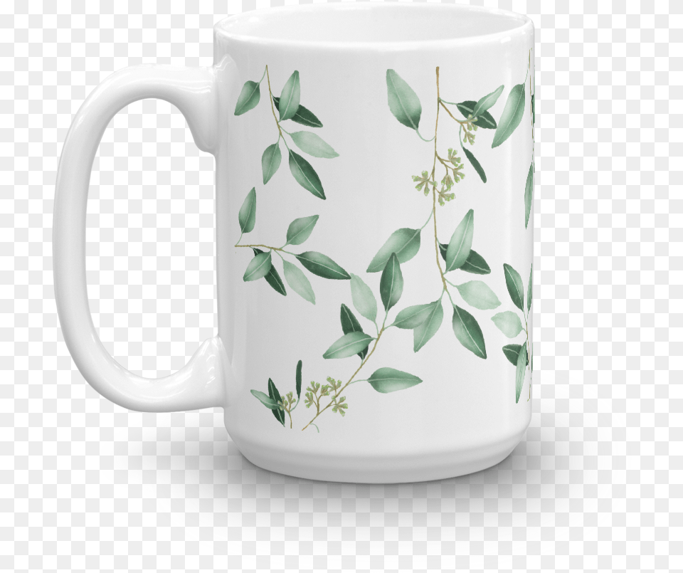 Eucalyptus Mug, Cup, Art, Pottery, Porcelain Png