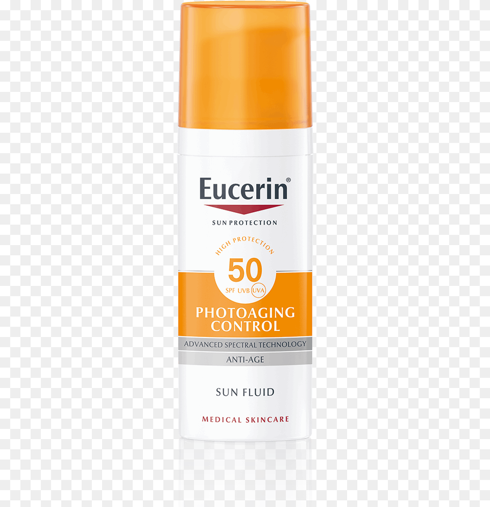 Eucerin Sun Fluid Photoaging Control Spf Eucerin, Cosmetics, Deodorant, Bottle, Sunscreen Png Image