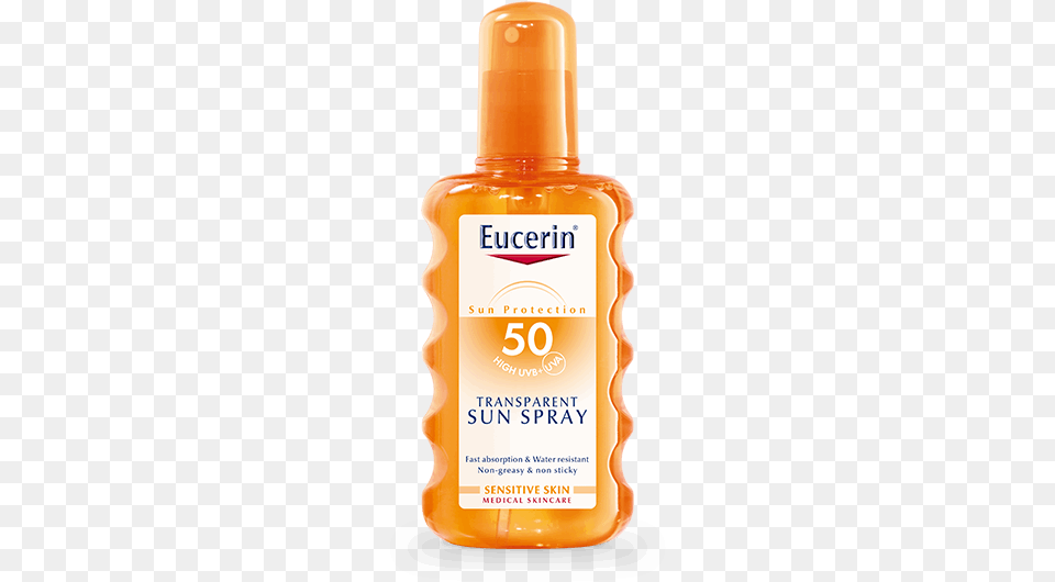 Eucerin Sun Spray, Bottle, Cosmetics, Sunscreen, Food Png Image