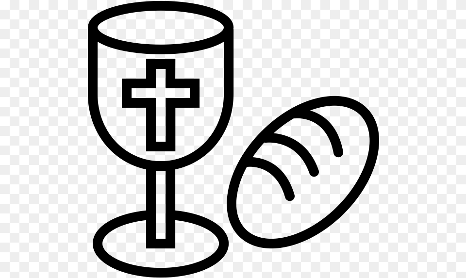 Eucharist Rubber Stamp Communion Icon, Gray Free Png