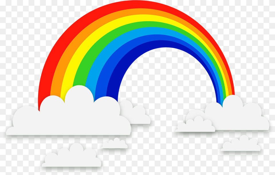Euclidean Exquisite Clouds Background Transparent Rainbow Vector, Nature, Outdoors, Sky, Bulldozer Png Image