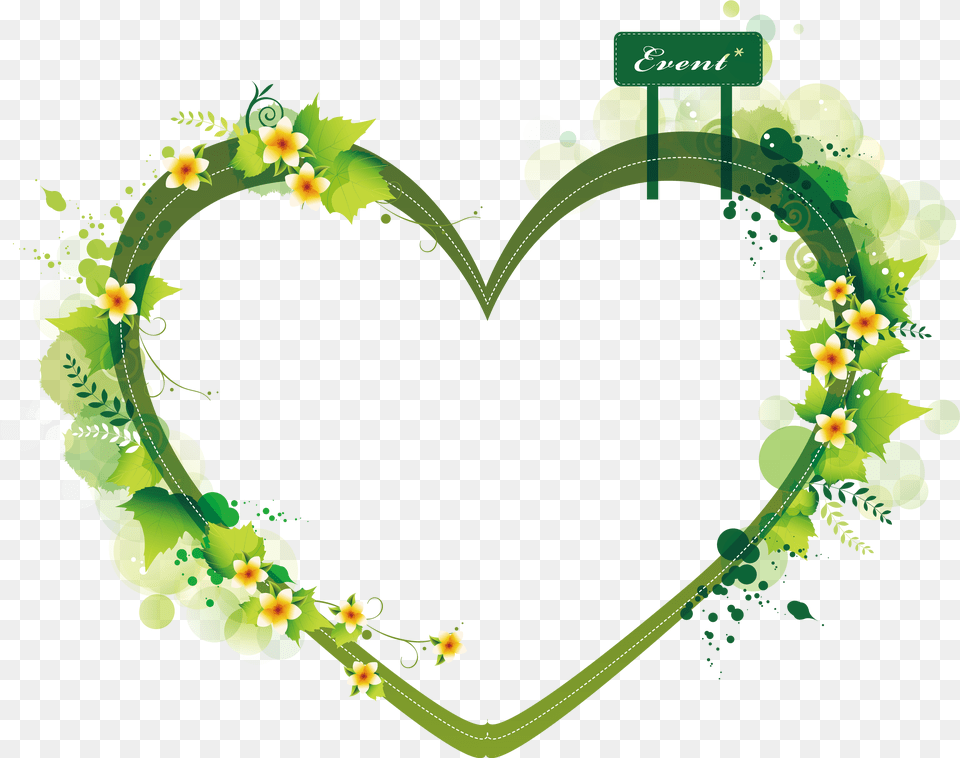 Euclidean Vector Heart Clip Art Heart Shape Border Design Vector Graphics, Green, Floral Design, Pattern, Dessert Free Png Download