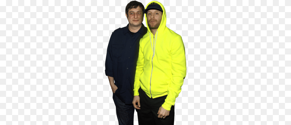 Eugene Mirman Talks To Jon Glaser About Parks And Rec Standing, Sweatshirt, Clothing, Sweater, Hood Png Image