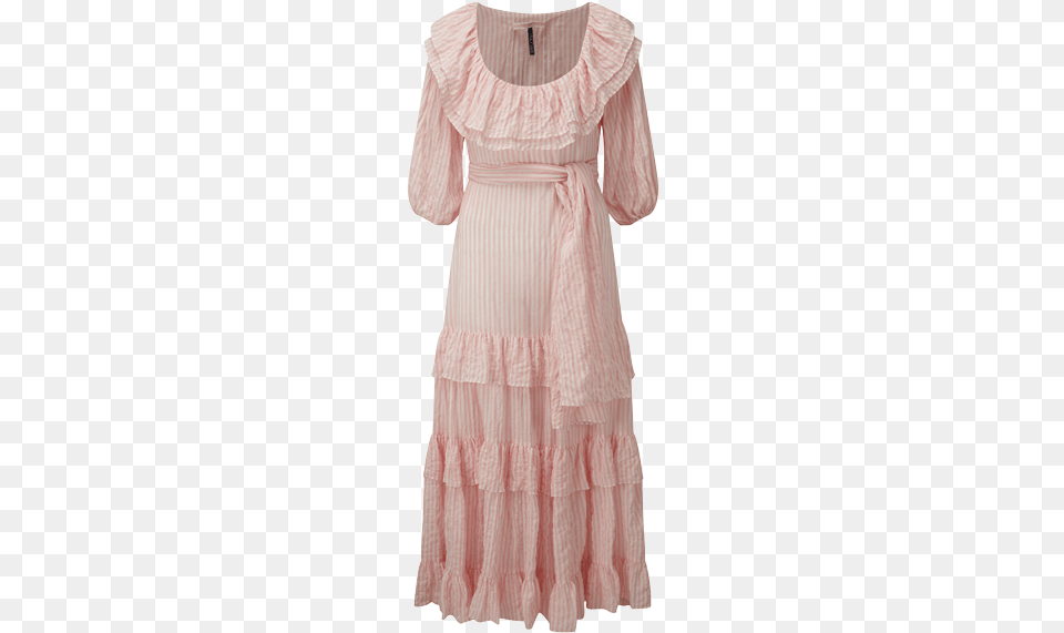 Eugenie Pink Striped Crinkle Dress Lisa Marie Fernandez Eugenie Striped Cotton Dress, Blouse, Clothing Free Transparent Png