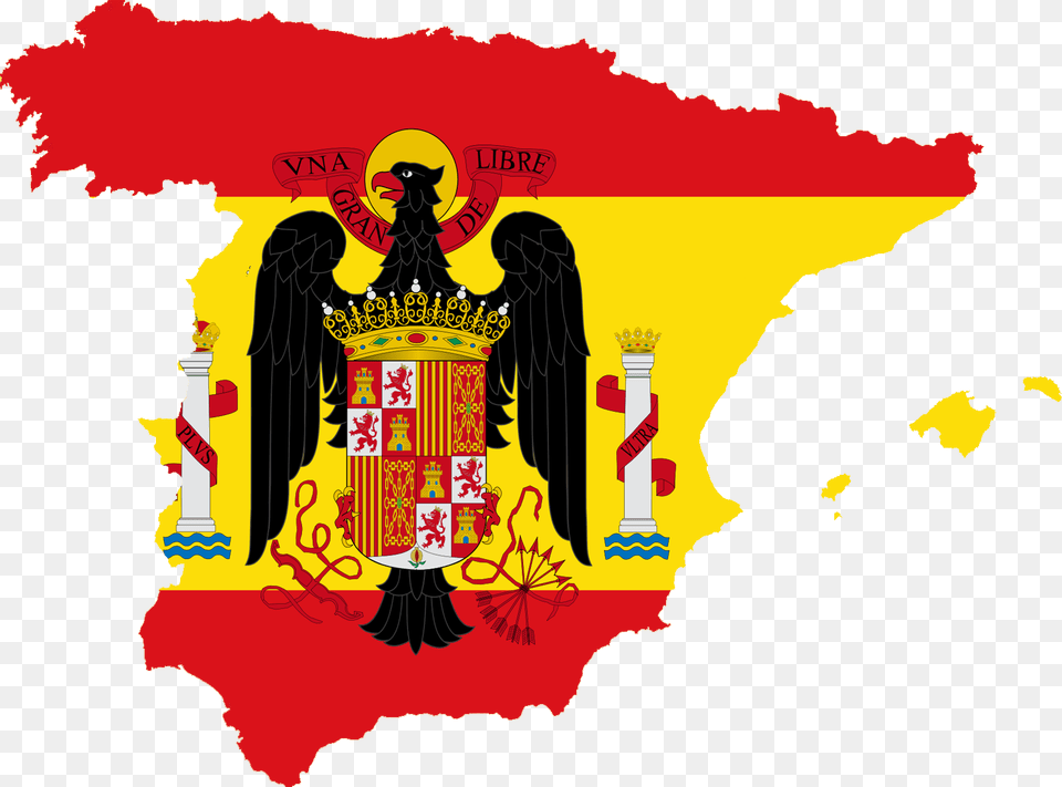 Euro 1964 Flag Map Franco Spain Flag, Adult, Female, Person, Woman Png
