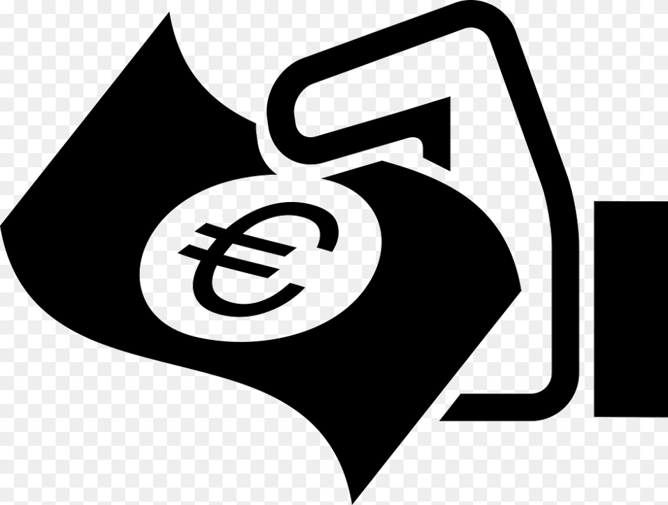 Euro Bill On Hand Comments Euro Zeichen, Stencil, Ammunition, Grenade, Weapon Png Image