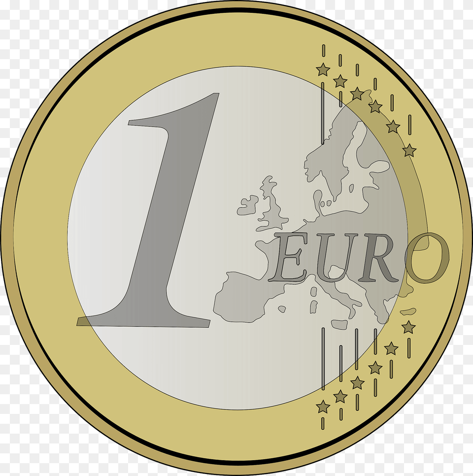 Euro Clipart, Coin, Money, Disk Png Image