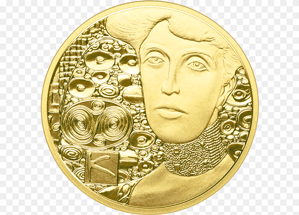 Euro Coin 2012 Klimt Reverse Portrait Of Adele Bloch Bauer I, Gold, Face, Head, Person Free Transparent Png