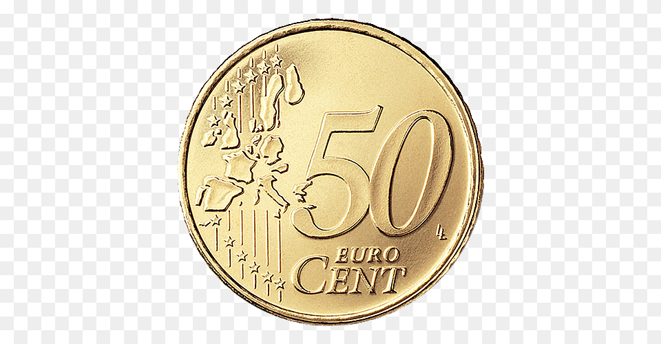 Euro Coin Image, Gold, Money Free Png