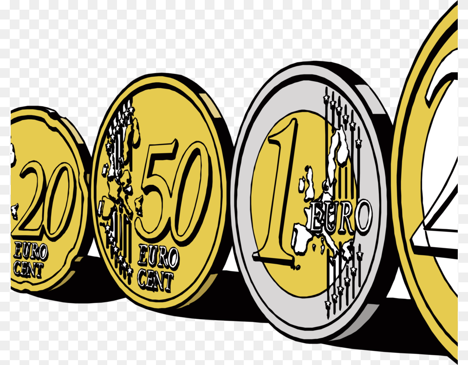 Euro Coins Euro Coin Euro Note, Machine, Wheel, Text, Money Png