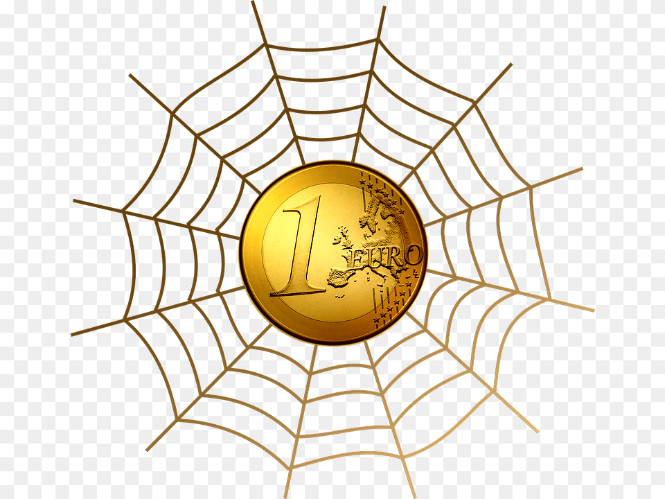 Euro Currency Money Cobweb Web Clipart Spider Web, Chandelier, Lamp, Spider Web Free Png