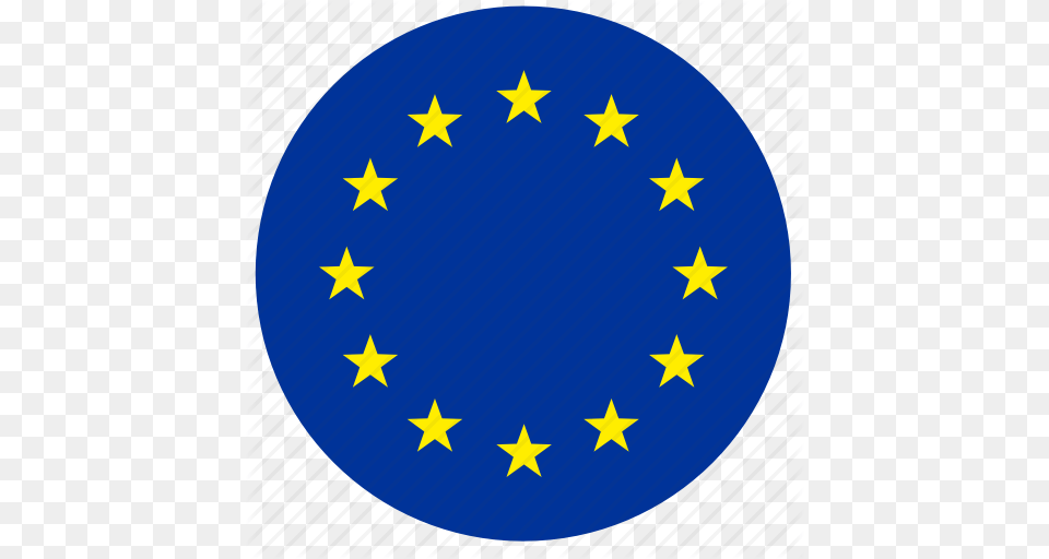 Euro Europe Flag Round Stars Icon European Union Flag Circle, Nature, Night, Outdoors, Symbol Free Png Download