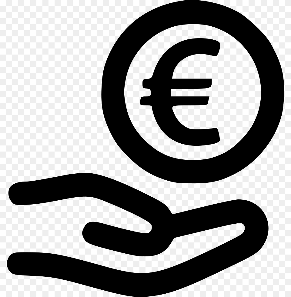 Euro Hand Comments Coins Euro Icon, Symbol, Stencil, Sign Free Png Download