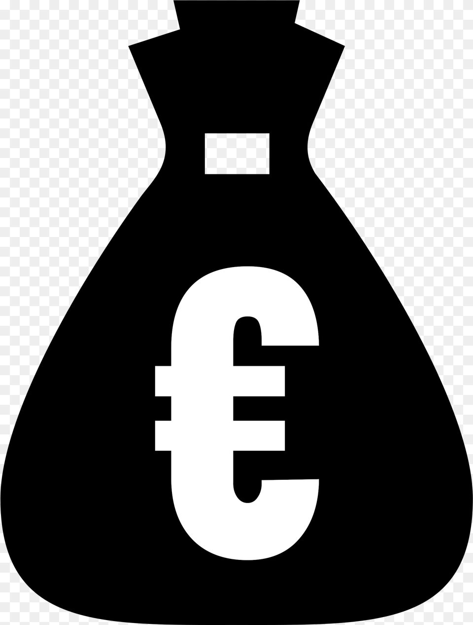 Euro Money Bag Transparent Money Bag Clip Art, Logo, Stencil, Cutlery, Fork Png Image