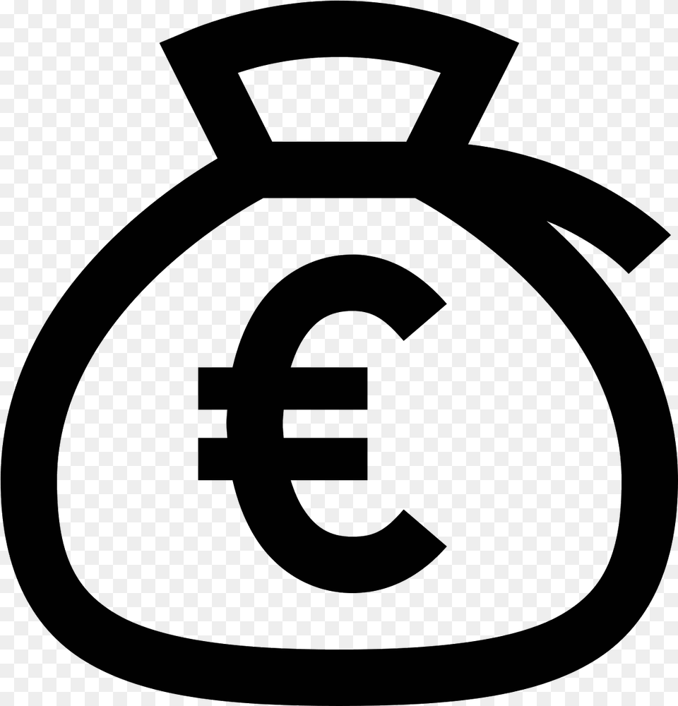 Euro Money Icon Icone Sac D Argent, Gray Png