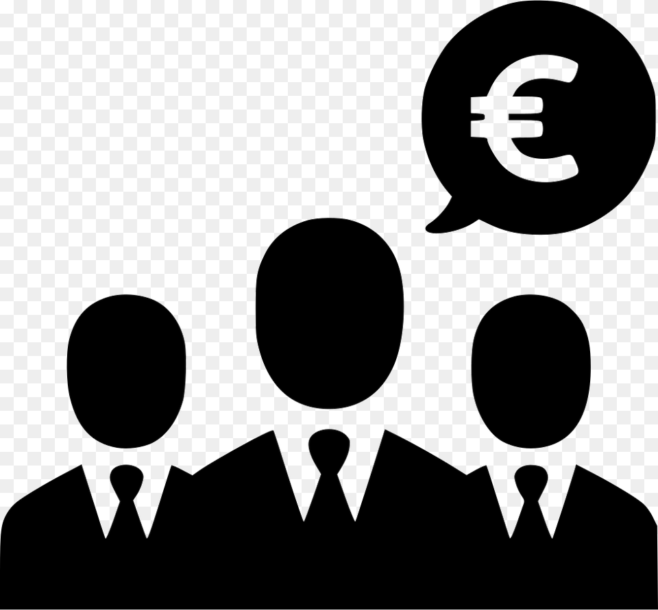 Euro Negotiations Businessmen Business Group Business Partners Icon, Crowd, People, Person, Stencil Free Png Download