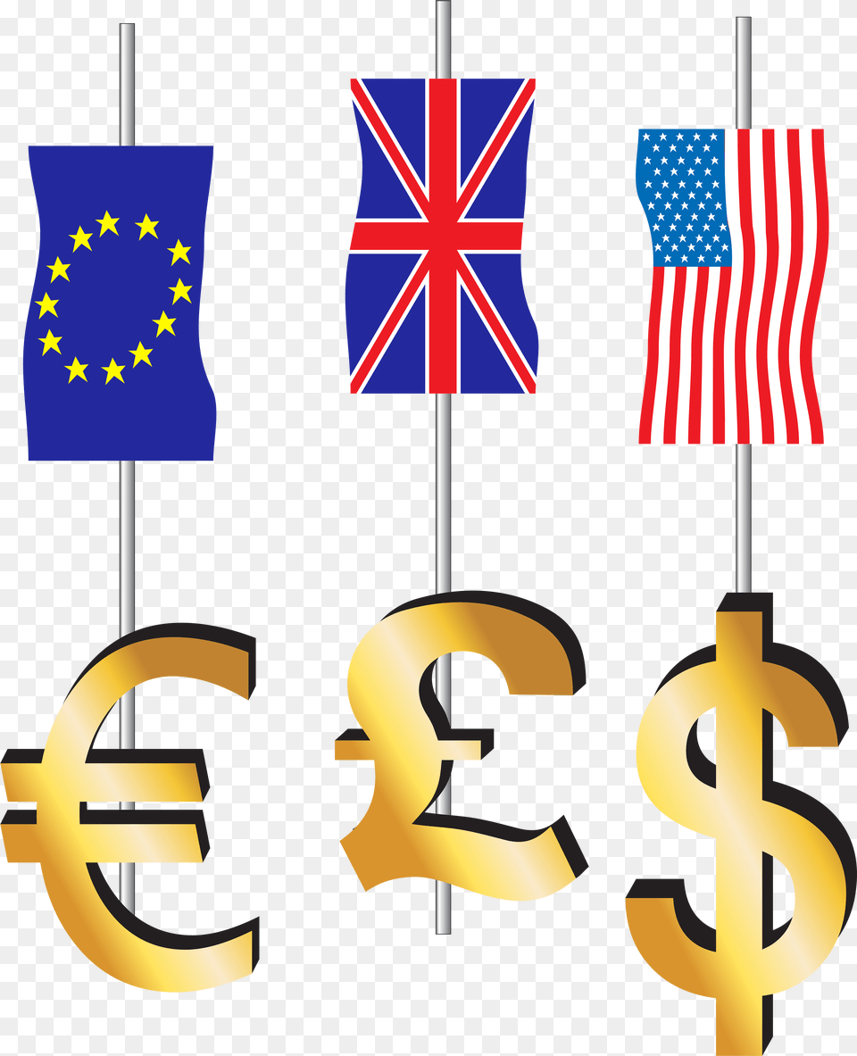 Euro Pound Dollar Signs And Flags Clipart Dollar Pound And Euro Signs, Flag Png