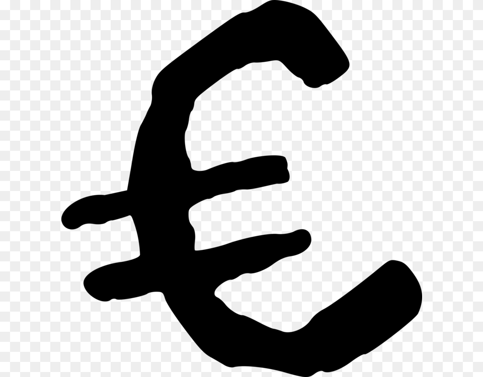 Euro Sign Currency Thumb Silhouette, Gray Free Transparent Png