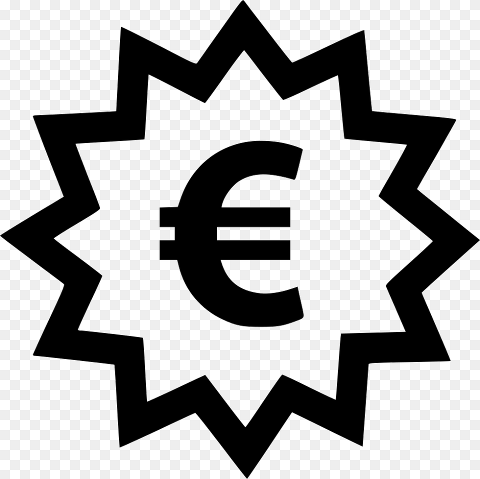 Euro Sign Tag Savings Save Icon Download, Symbol, Stencil, First Aid Free Transparent Png