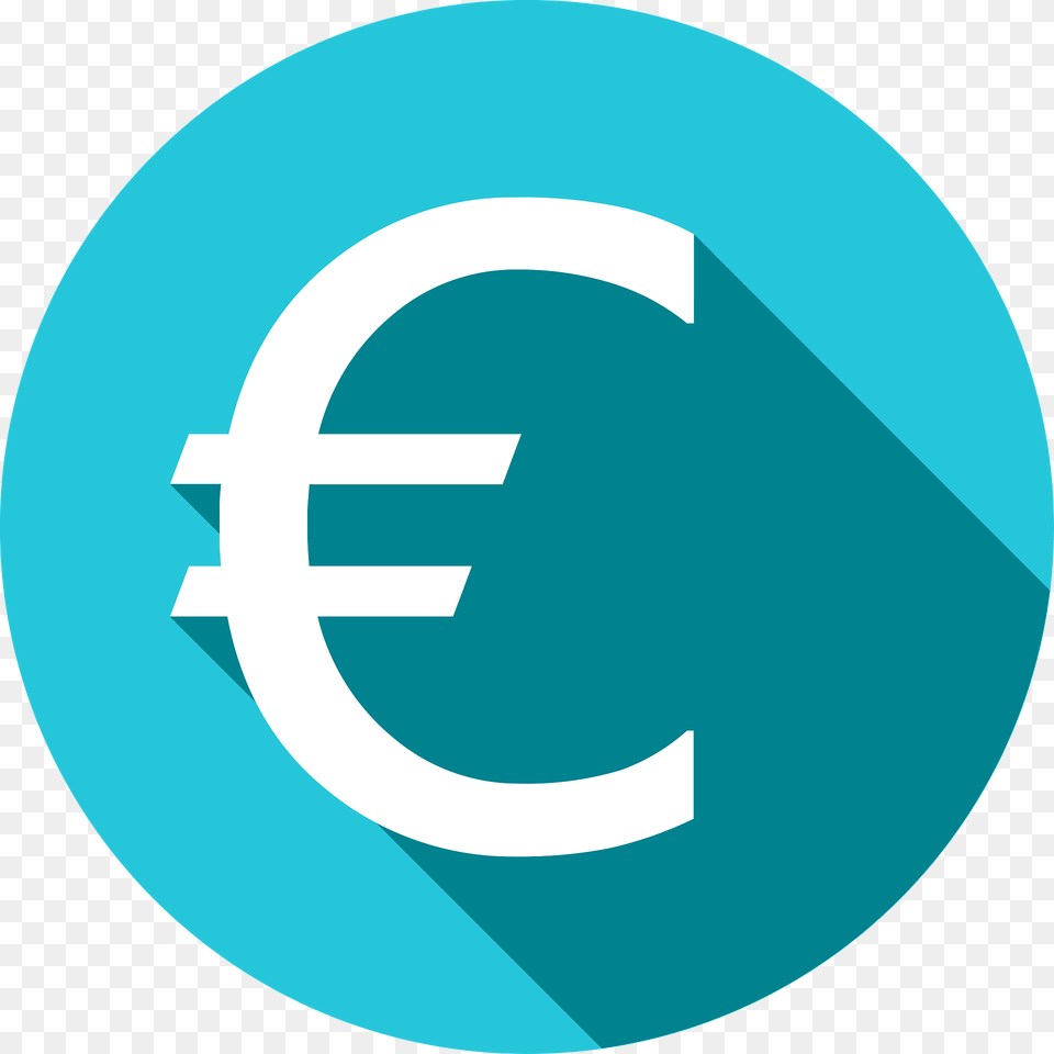 Euro Sticker Clipart, Logo, Sign, Symbol, Disk Png Image