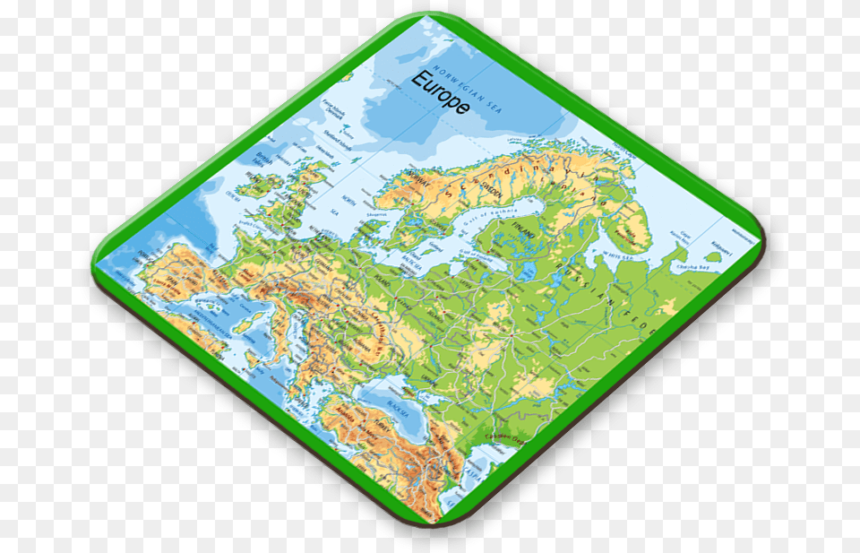 Europe Map Placemat I Love Maps Physical Map Of Europe, Chart, Plot Free Png